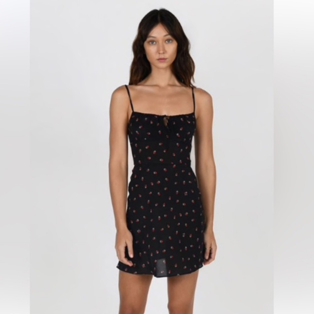 Realisation Par Inez Dress Black Strawberries Size XS